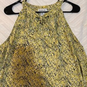 Rachel Zoe Yellow and Black Patterned Blouse